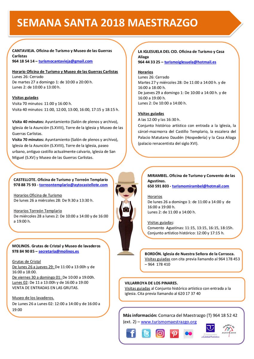 Com_Maestrazgo's tweet photo. Para conocer bien el #Maestrazgo pasa esta Semana Santa por las Oficinas de turismo de la comarca. Información turística, visitas guiadas, venta de publicaciones... Todo lo que necesitas para vivir tu experiencia Maestrazgo!! https://t.co/3QZa0INxDP