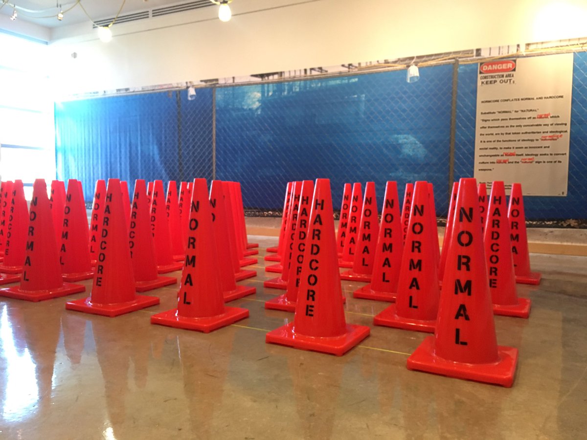 LABash2018's tweet photo. Monday we installed Ken Smith's NORMCORE exhibit. Ken Smith will be giving his keynote lecture Friday, April 6th at 4 PM. It will definitely be hardcore! https://t.co/eljj8bCTvX