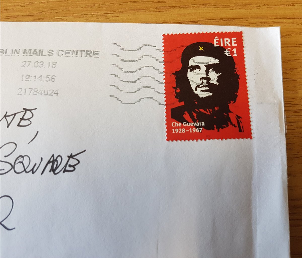 DavQuinn's tweet photo. On a letter I received today. The killer Official Ireland likes. https://t.co/O2vLEfafBz