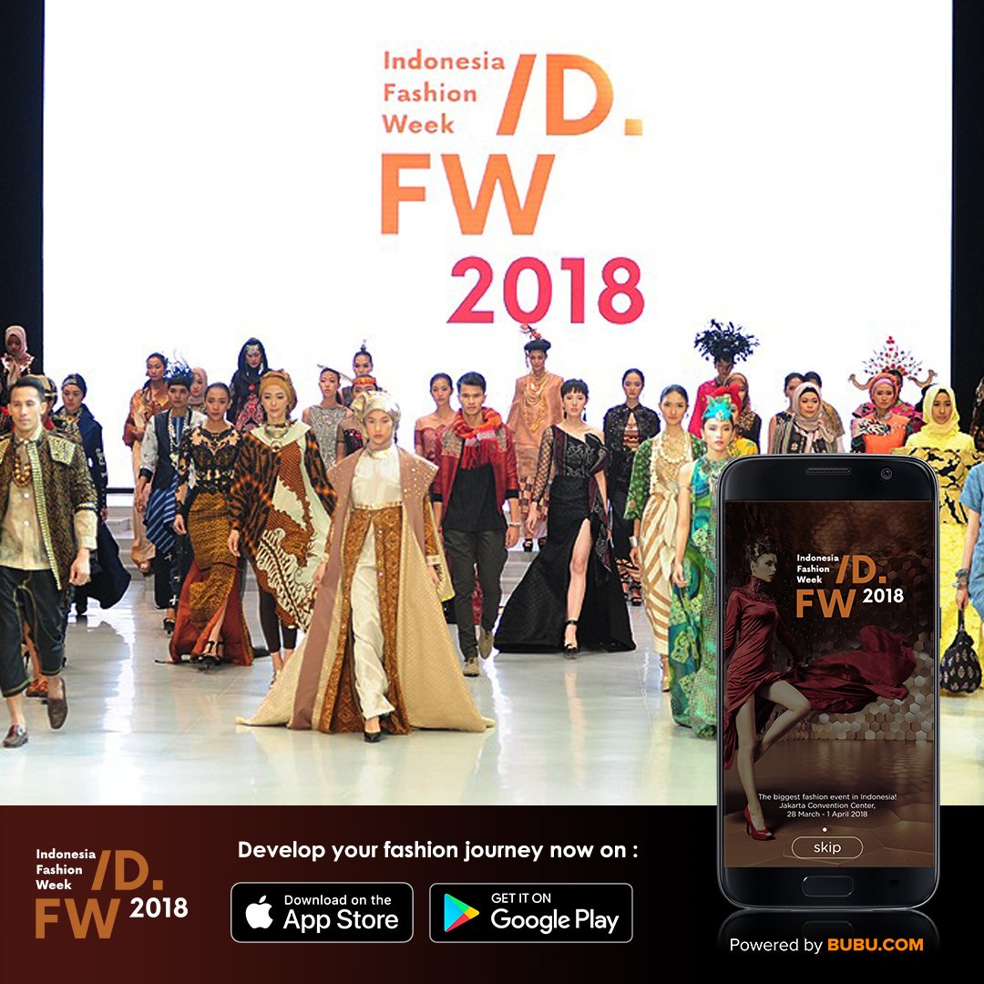 Bubu_Dotcom's tweet photo. Halo Fashionista, the excitement in Indonesia Fashion Week will surely continue, with a variety of themes that will present, certainly a lot of things you should not miss! And don't forget to download the apps! https://t.co/41ppavolad
