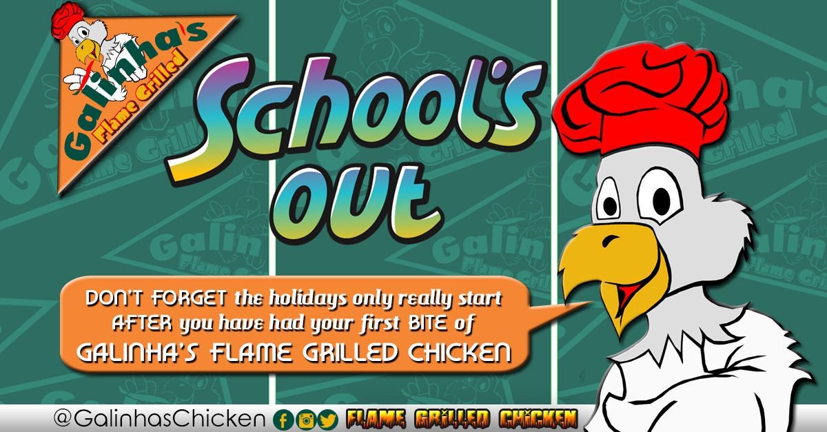 GalinhasChicken's tweet photo. WooHoo school’s out! The holidays only officially start after you have had your first bite of our #Chicken . Why?
Cos our chicken’s got #ATTITUDE bruh!
So what are you waiting for? Order yours now…
#GalinhasChicken #FlameGrilled #ChickenWithAttitude #KZNSouthCoast #fastfood https://t.co/Toac9g5xgn
