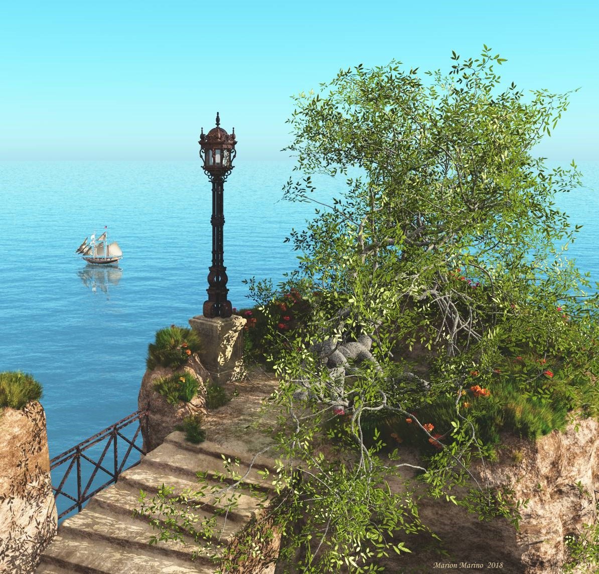 Cornucopia3D's tweet photo. Take in this "Romantic View" by Artist @MarionMmarino via @ArtStationHQ #Environment #DigitalArt #3D https://t.co/8G2npiaJJV https://t.co/yzoSBD3RlE