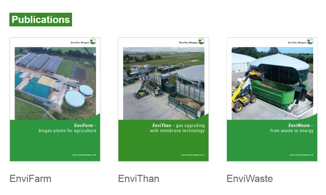 We have created three brochures explaining our EnviThan, EnviFarm and EnviWaste solutions. To download and read the brochures visit envitec-biogas.co.uk