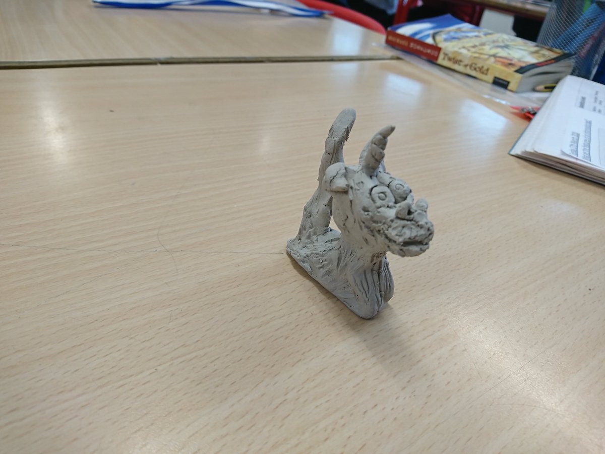 MrGriffithshead's tweet photo. Based on Shaun Tan's - The Arrival the kids have been sculpting their own companion creatures https://t.co/iCmHdGagF4
