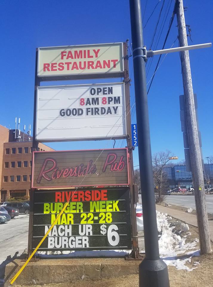 Don't forget to stop by BBA member <a href="/Riverside_pub/">Riverside Pub</a>  on your lunch break or for supper for #hfxburgerweek today's the last day ! Get your Burgers !!! 🍔🍔🍔🍔🍔 (picture taken yesterday) snow will be melted yay !