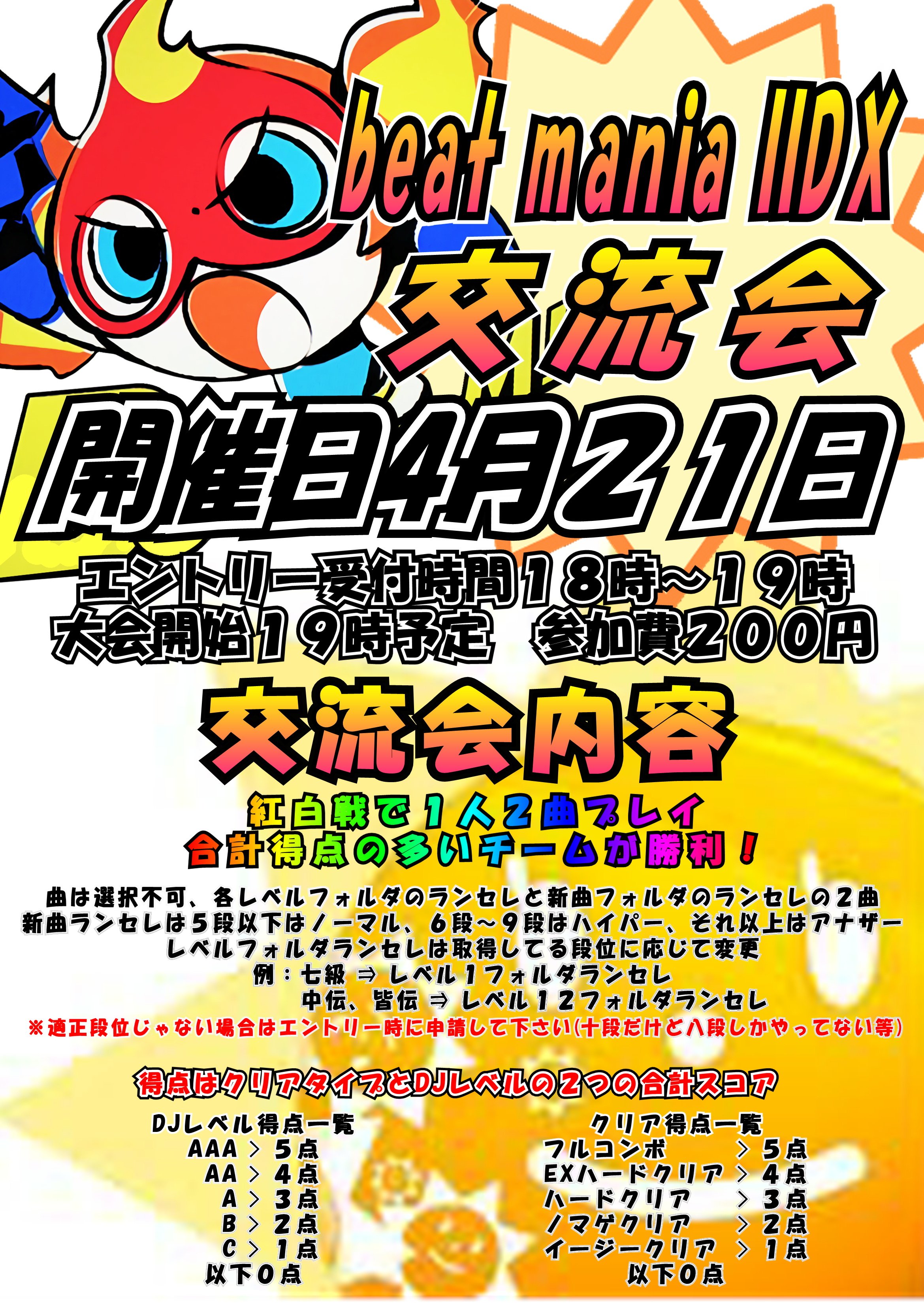 ゲームラボ サイドセブン イベント情報 Beatmania Iidx 交流会開催 開催日 4月21日 土 エントリー受付時間 18時 多少遅れても参加できます 大会開始時間 19時予定 開催場所 遊えん知２階 Beatmania Iidx 参加費 0円 初心者から上級者まで