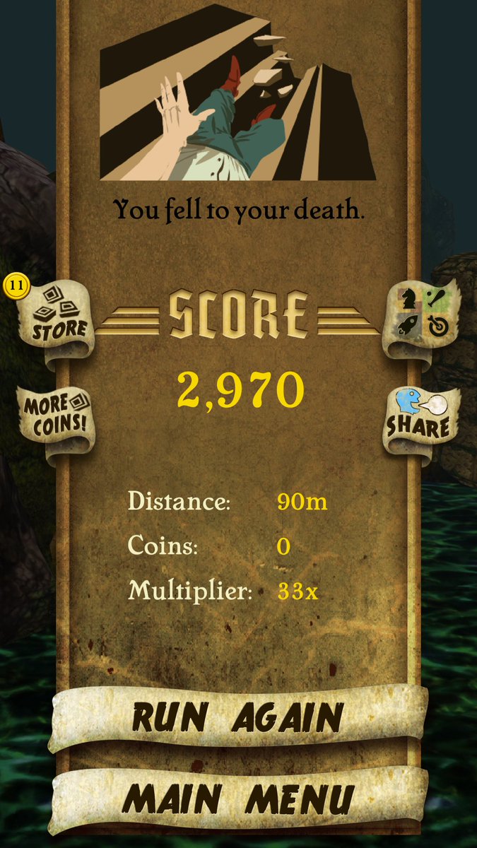 sashadmu's tweet photo. I got 2,970 points while escaping from demon monkeys. Beat that! https://t.co/seb0ltXL8q #TempleRunjl#. https://t.co/EpHuRZteJA