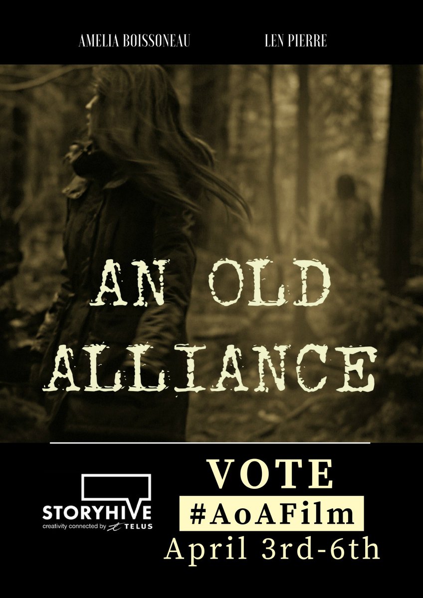 AoAFilm's tweet photo. VOTING STARTS IN 6 DAYS! :D
On April 3rd to 6th VOTE for my short film, An Old Alliance ! 
#Storyhive #AoAFilm #AnOldAlliance #shortfilm
#Support #Indigenous #WomenInFilm #Vancouver #BCFilm #YVRFilm https://t.co/hFGz0UYDT7