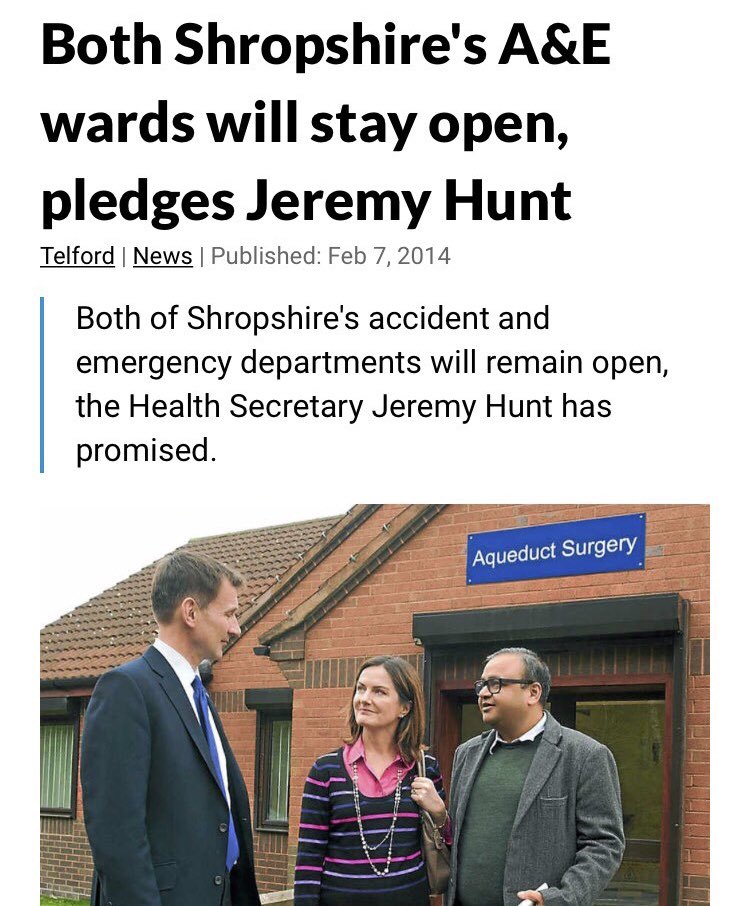 wrekinlabour's tweet photo. @lucyallan .But you &amp; Jeremy Hunt promised this Lucy in the lead up to 2015 General Election. You promised this for our residents in Telford &amp; Wrekin.  #PRH4Me https://t.co/iWGCf852IO