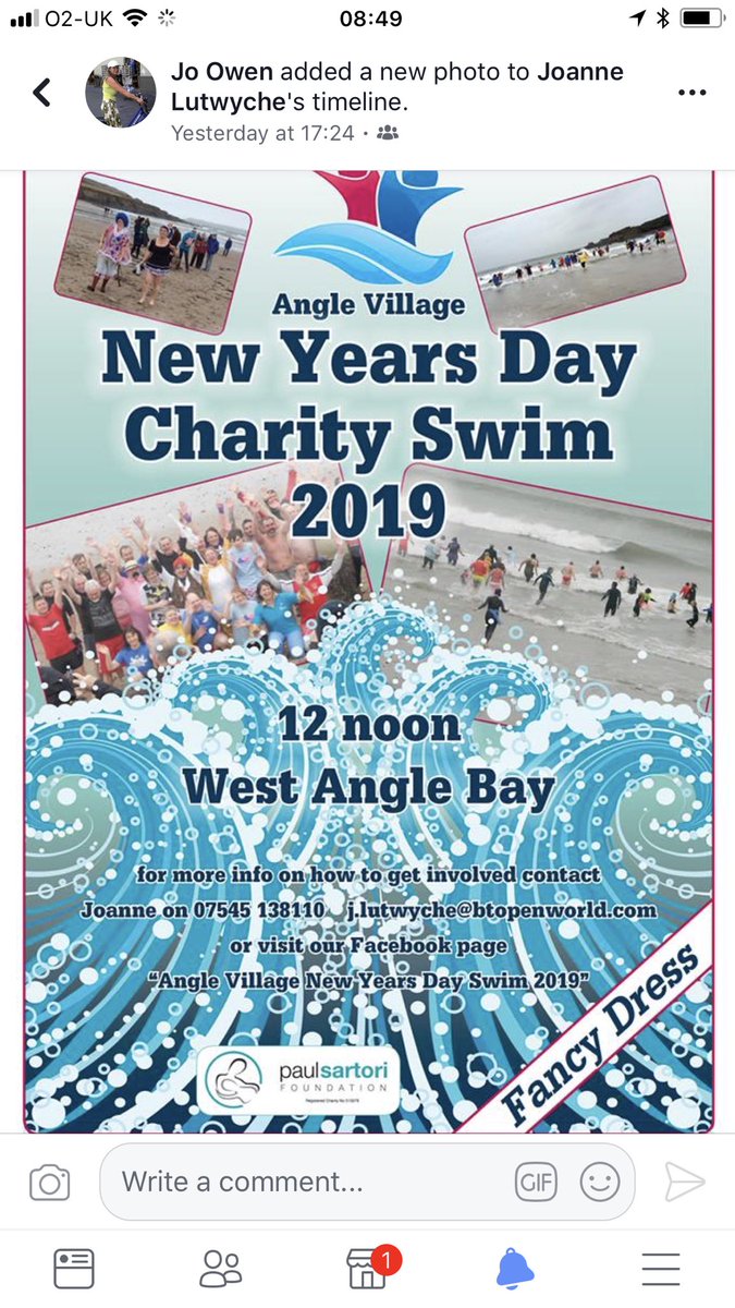 joannelut's tweet photo. Early promotion of our annual event raising funds for @Paulsartoriorg let’s make this the best one yet #paul Sartori Foundation #fundraising #newyearsfayswim #fancydress #getyourcoldon #biggestoneever https://t.co/5ic2mD9RlB