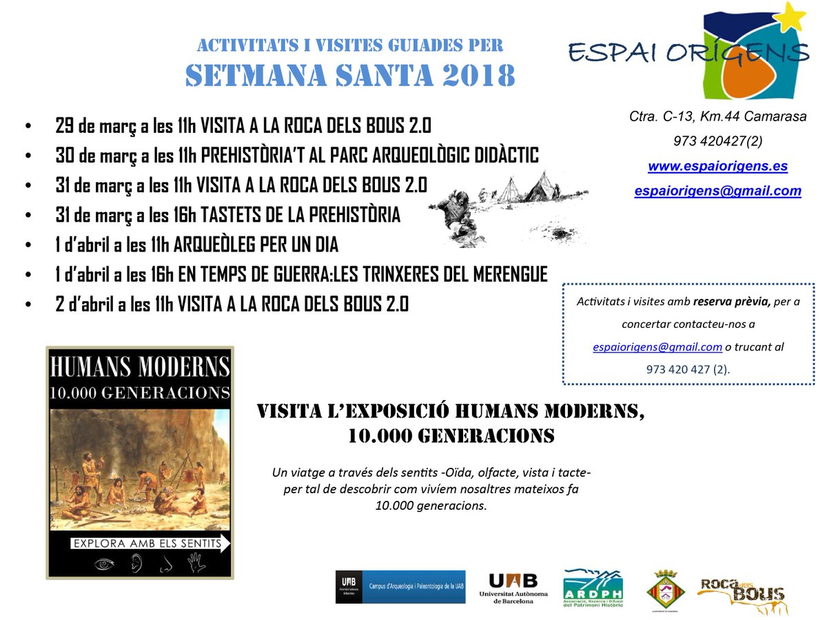Més opcions al #Geoparc per Setmana Santa: Gaudeix de l'arqueologia i la prehistòria i descobreix les trinxeres del Merengue de la Guerra Civil amb <a href="/espaiorigens/">ESPAI ORIGENS</a> a Camarasa - <a href="/aralleida/">Ara Lleida</a>