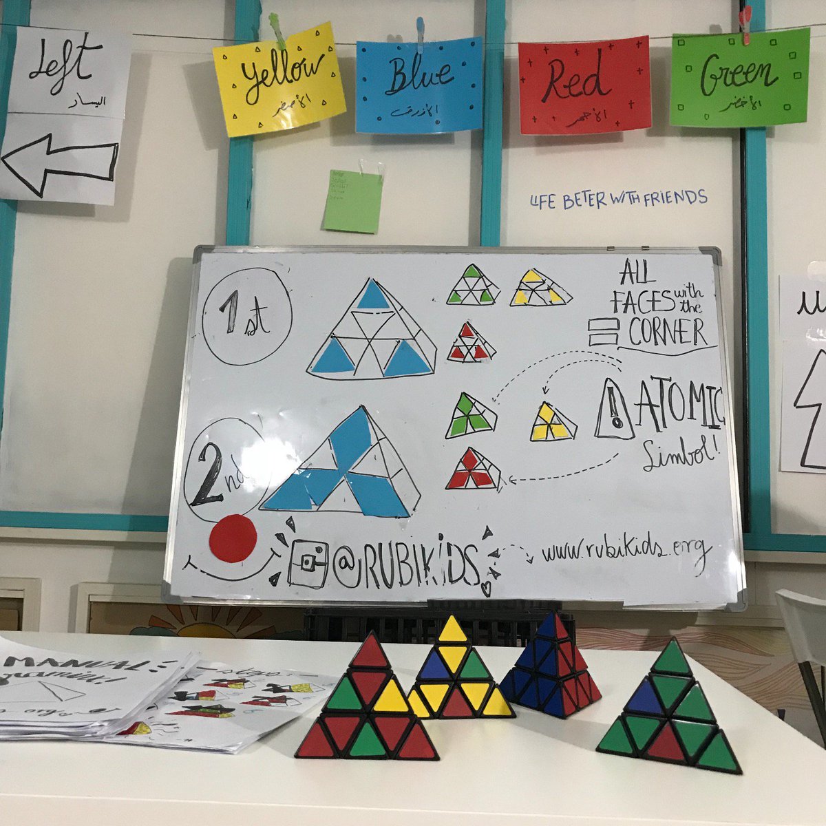 OCC_Project's tweet photo. The girls of @rubikids are already at #Polykastro offering a workshop for all the #teenagers and #children of #OCC who want to learn how to do the #rubikpyramid 🔺😉 https://t.co/GV0qgWmZKA
