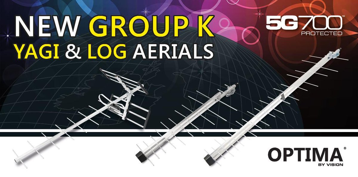 VisionOptimaTV's tweet photo. NEW Group K Yagi &amp; Log 5G 700 Protected Aerials from Optima by Vision. https://t.co/NpZL2BujAi https://t.co/e2EW5KDzPJ