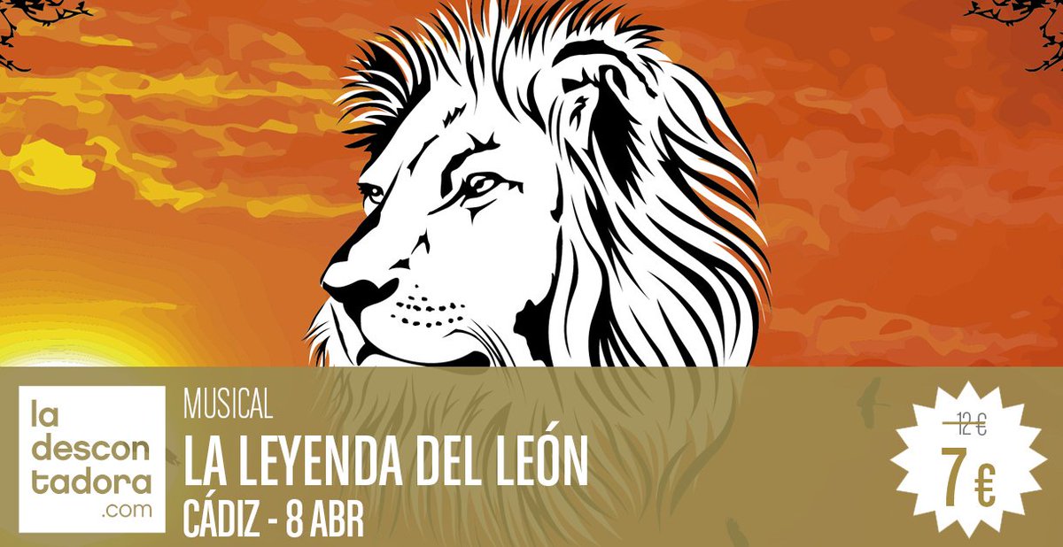 🦁👑 El Rey: La leyenda del León en #CÁDIZ
Un musical para toda la familia 👨‍👩‍👧‍👦
¡No te lo puedes perder! ¿Todavía sin tus #entradas? SÓLO 7€ en PATIO - #entradas muy limitadas  <a href="/conlospeques/">Cádiz Con los Peques</a>  @LOMEJORDECADIZ ow.ly/udCp30jaZzt