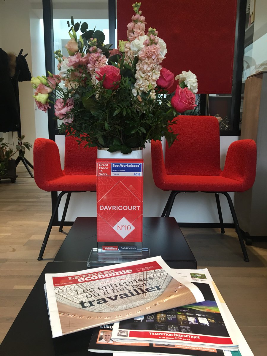 CharlenJL's tweet photo. 1ère participation et déjà 10ème au classement #GPTW2018 @Davricourt_FR est une entreprise où il fait bon travailler ! https://t.co/D0eydpvxD5