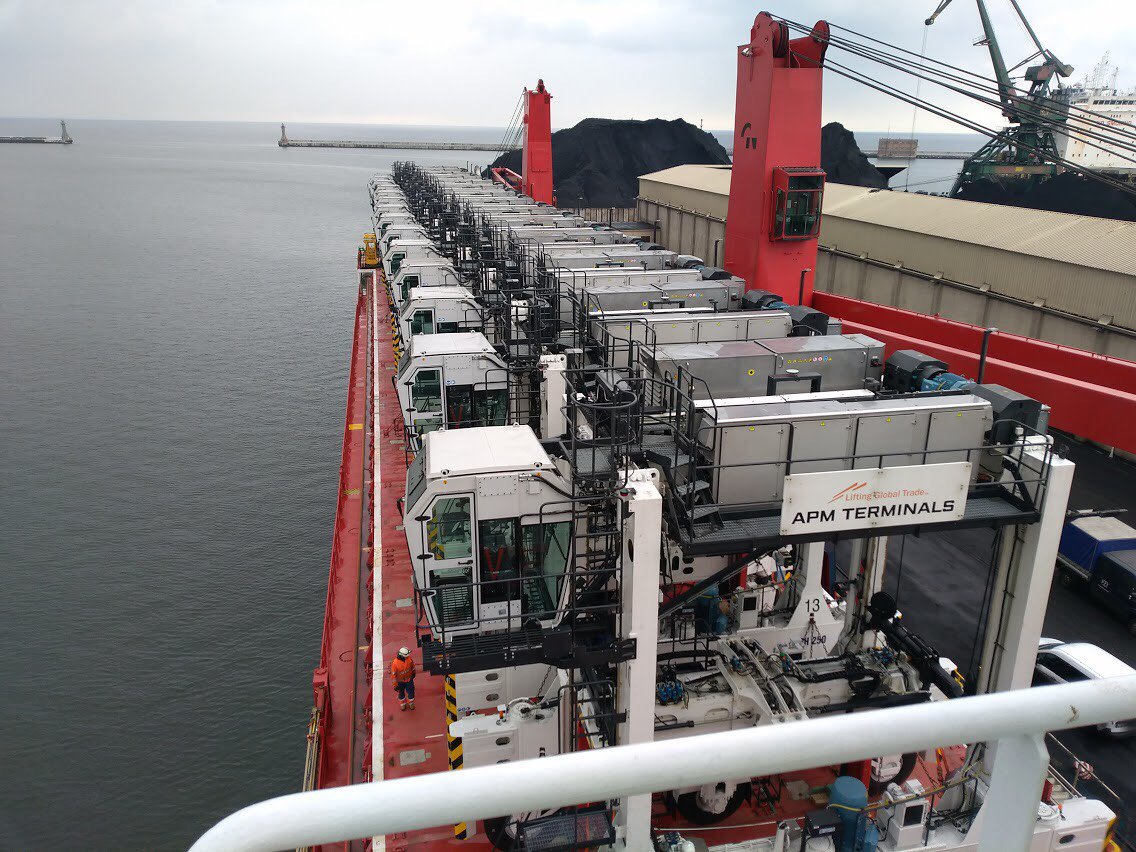 Let the journey begin! The first 14 technologically-advanced Kalmar Hybrid Shuttle Carriers are on their way to <a href="/APMTerminals/">APM Terminals</a> MedPort Tangier.
