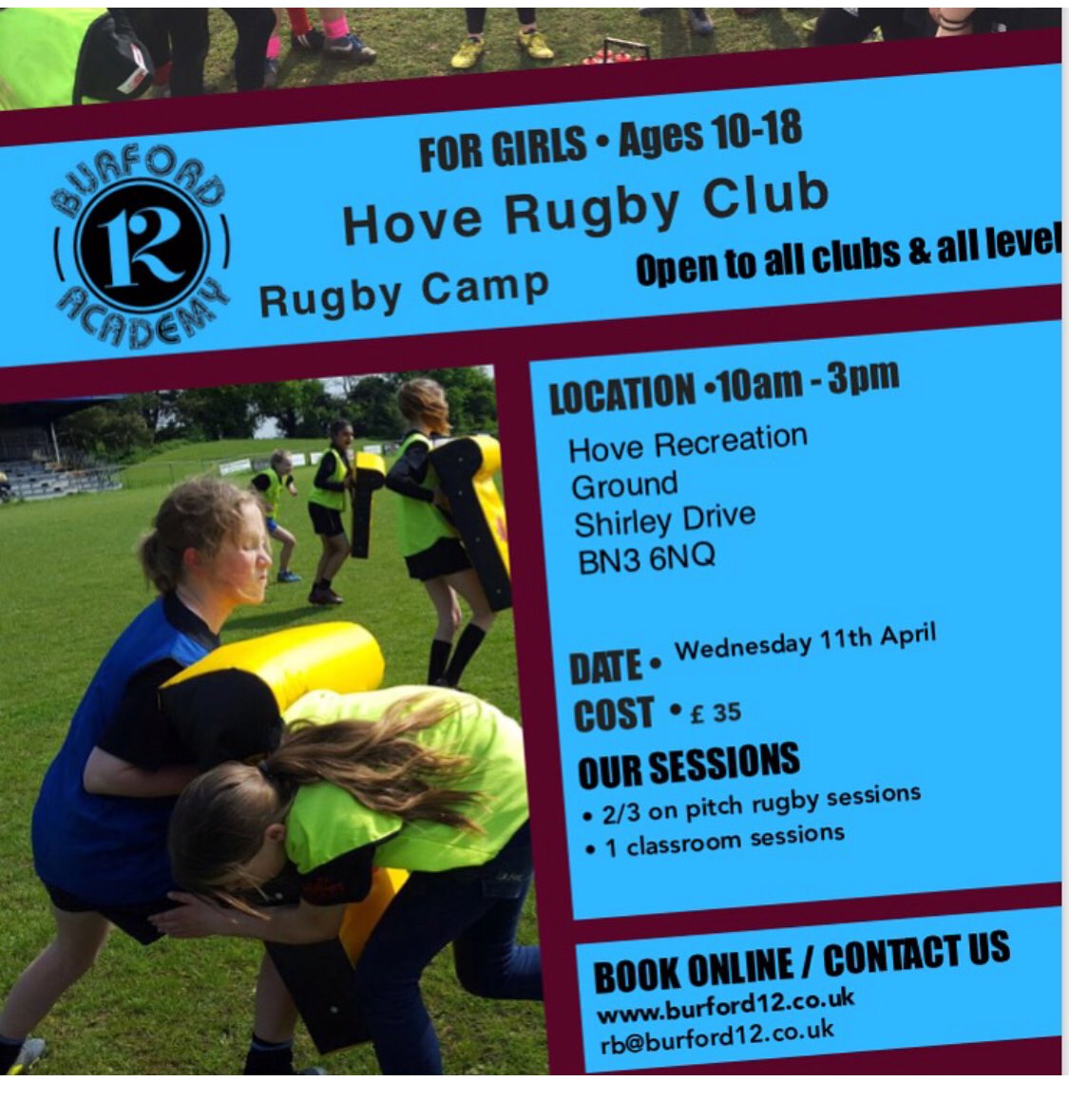 RachaelBurf12's tweet photo. Still time to book on @BurfAcademy Girls Rugby camps this Easter! Come join us for some Easter Rugby Fun! All ages and abilities are welcome! #GrowTheGame #wrugby visit https://t.co/LZjG4arDm3 or DM for Q and details 🏉🏉🏃🏼‍♀️ https://t.co/XQuYE6VIRy
