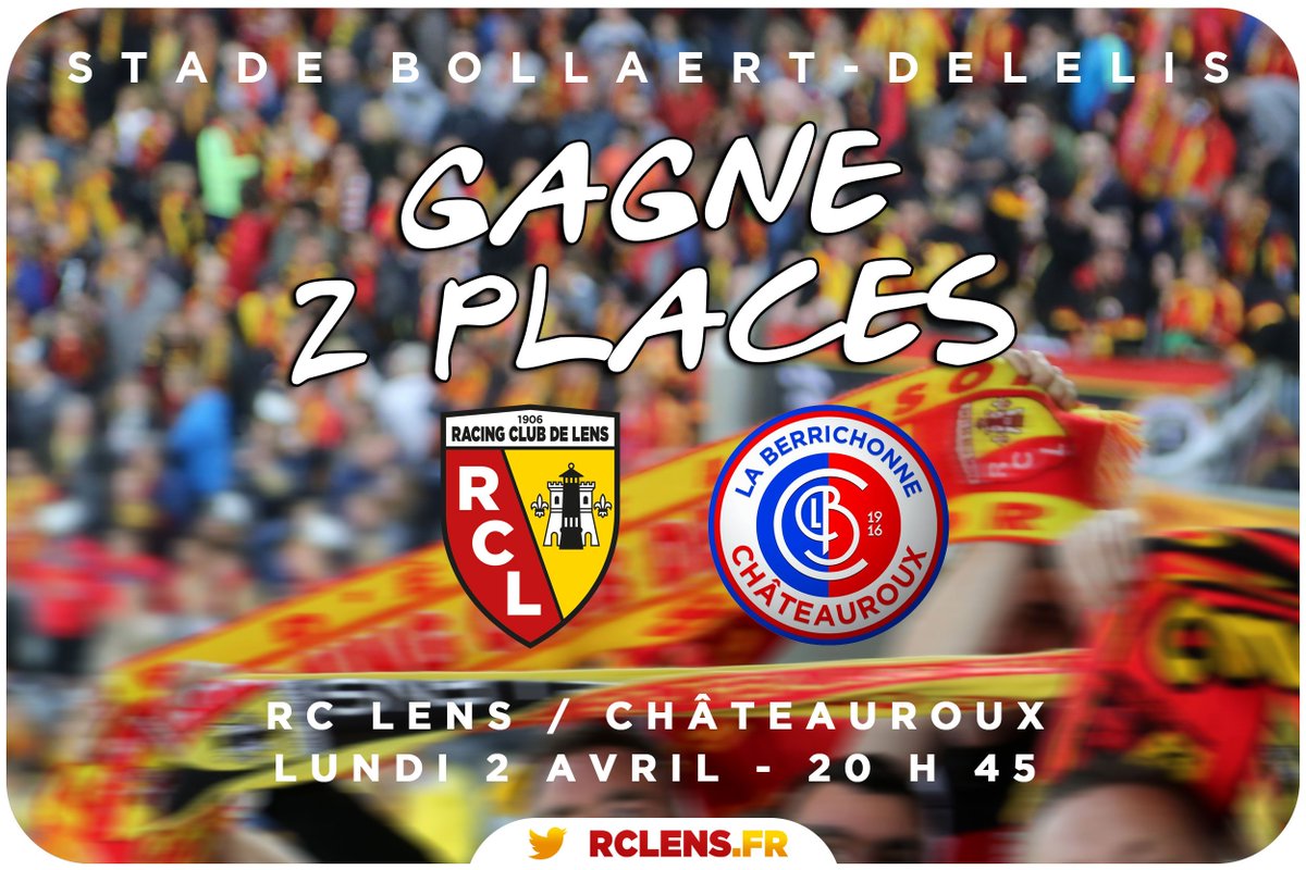 🍀 RT + FOLLOW pour gagner 2 places pour #RCLLBC à #BollaertDelelis ! 10 gagnants dévoilés demain ! #GagneTesPlaces #rclens
