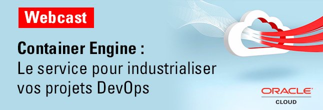 ThayaTwitt's tweet photo. #WebcastOracle: vous cherchez un service pour industrialiser vos projets #DevOps ? Découvrez le service #Cloud #Container #engine @Oracle_France , le 12/04 https://t.co/EmODoptpgH https://t.co/vIVMTVc1Uw