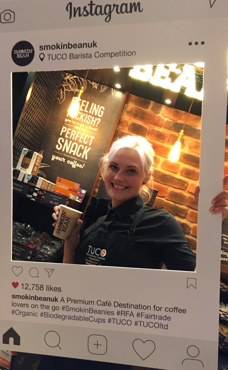 TchiboCoffeeUK's tweet photo. Enjoying a Smokin’ Bean brew is Anna Wojcik from the University of Edinburgh. Anna is one of the contestants in the Barista Competition and is hopeful of a great result later today. Good Luck Anna!
#SmokinBeanies @TUCOltd @warwickuni #TUCOComps18 #TUCOltd @tucochair https://t.co/Uxbn5UUKfh