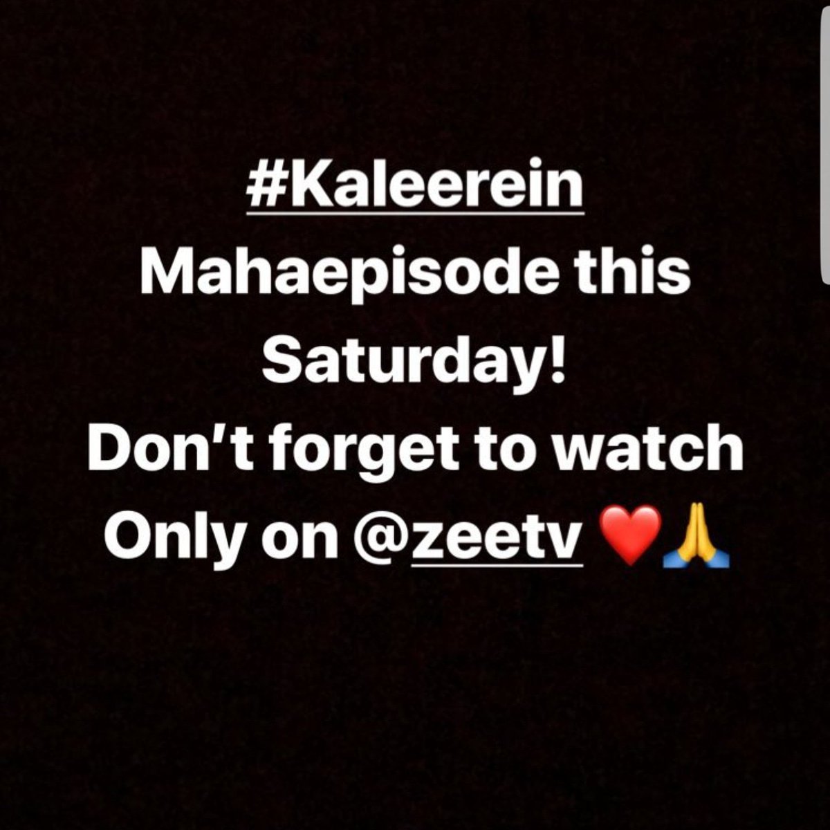 #kaleerein  don't forget to watch