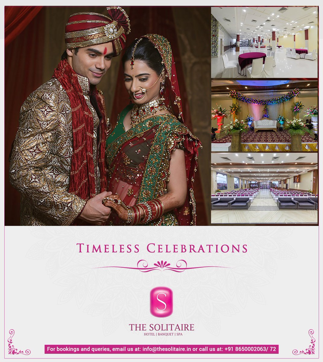 TheSolitaireDDN's tweet photo. A wedding should show perfection and that is exactly what we thrive for.
For bookings and queries, email us at: info@thesolitaire.in or call us at: +91 8650002068/ 72

#LuxuryWeddings #Weddings #Allaboutyou #HappilyEverAfter #TheSolitaire #Dehradun #Uttarakhand https://t.co/TMEV0tVk6i