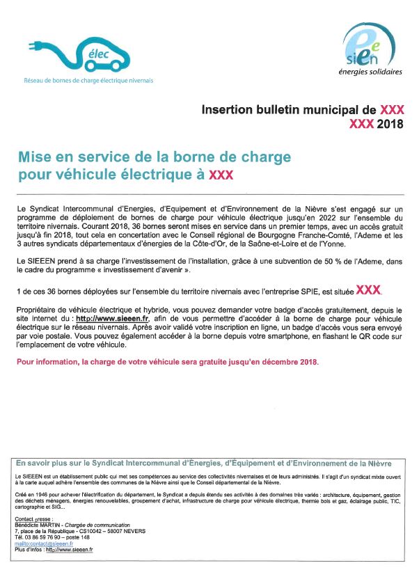 Propriétaires de véhicules électriques et hybrides : la borne de charge est en service sur le parking Vauban à Lormes ! Service gratuit jusque fin 2018
A partir du site sieeen.fr demandez votre badge d'accès gratuitement <a href="/fabienbazin/">fabien bazin</a> <a href="/algretgeorges/">anne algret-georges</a> <a href="/lormes_active/">La commune de Lormes s'active</a>