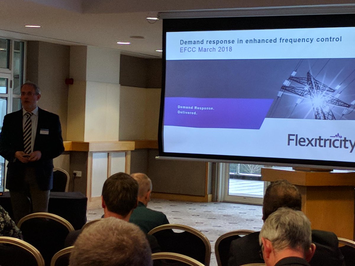 Flexitricity's tweet image. Alastair is discussing the role of demand response in enhanced frequency control at the @nationalgriduk&apos;s EFCC project event at the Cheltenham Racecourse today #efccproject #DSR #energy ngrid.com/2B39hSR