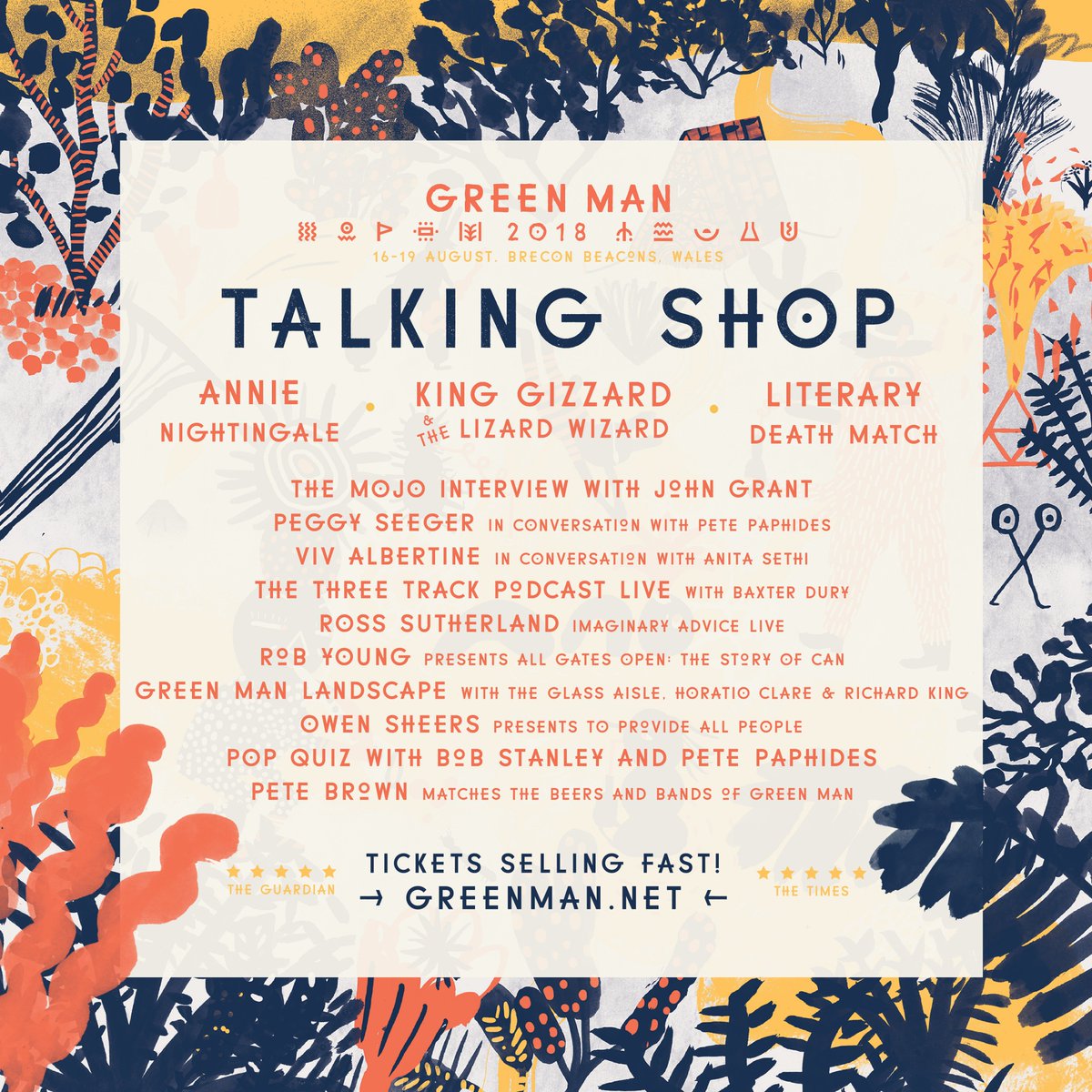 Talking Shop lineup's landed! 📖 Delve into illuminating debates, thoughts &amp; reminiscences from iconic musicians and authors alike &gt; gmfe.st/talkingshop