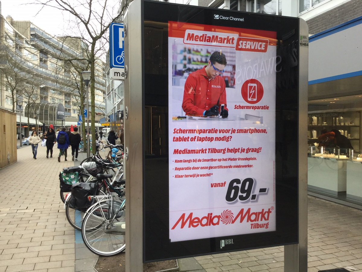 Ook voor #schermreparatie aan #smartphone #tablet #laptop naar @MediamarktTilburg!  #Tilburgcentrum #Pietervreedeplein
