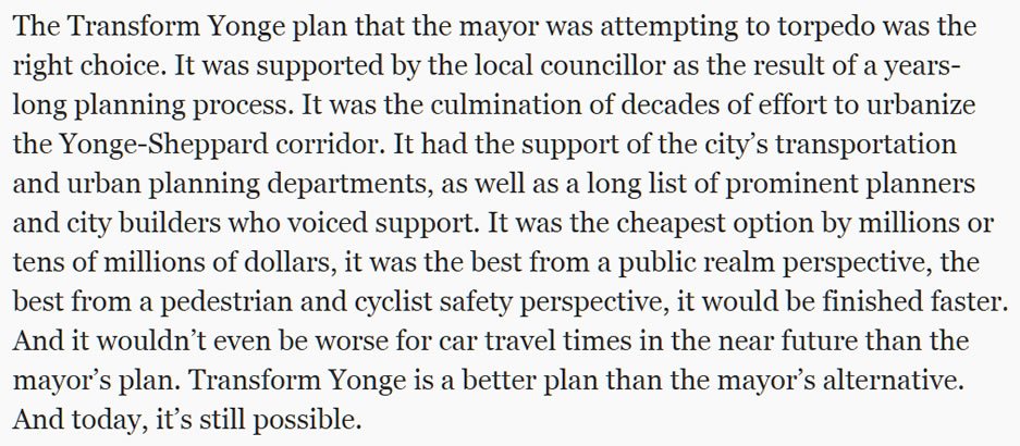 rudydotca's tweet image. this @TorontoStar article by @thekeenanwire sums up nicely how a great city-building plan was almost scuppered by car-centric ideology and desire for so-called "balance"
#TransformYonge #TOpoli 
thestar.com/opinion/star-c…