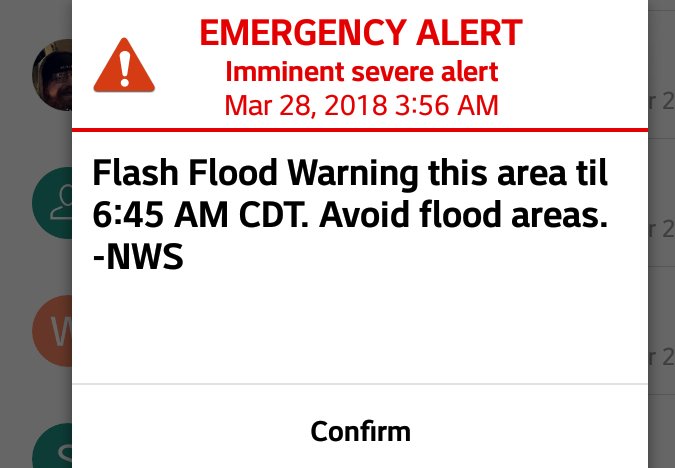 MissAshes92's tweet photo. No lie - I just got at least 10 different alerts for this Flash Flood warning but a working warning system is BEAUTIFUL. #LifeOfAnEM #EMGTwitter https://t.co/jt0HaBeBmX