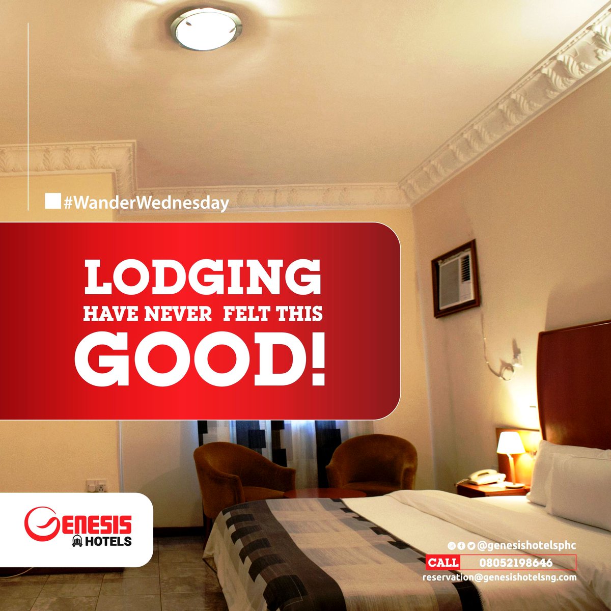 Genesishotelsph's tweet photo. Take your time to discover the amazing wanders that #GenesisHotels have to offer!  Call (+234) 08052198606 Email:reservation@genesisgroupng.com #DiscoverGenesis #GenesisHotels @phtafia @directphc @touchph https://t.co/l9uj8A67Yz