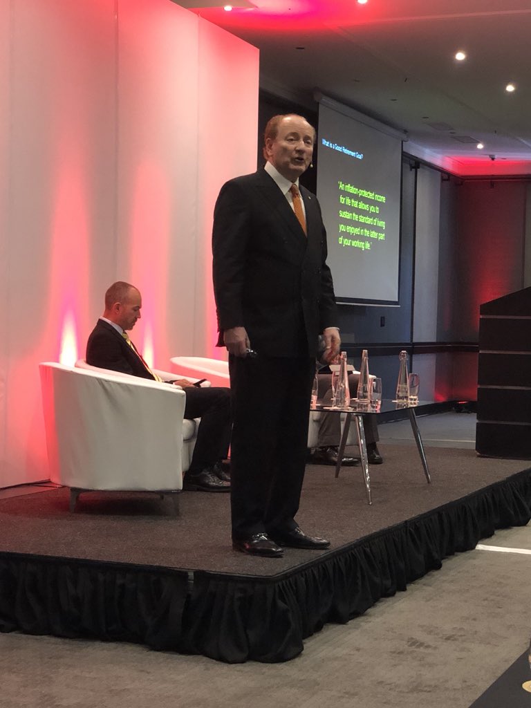 What is a good retirement goal? 

“An inflation-protected income for life that allows you to sustain the standard of living you enjoyed in the latter part of your working life” (Robert C Merton addressing AF Hot Topics)

#Clarity @AlexForbes_Inv <a href="/alexforbes/">Alexforbes</a>