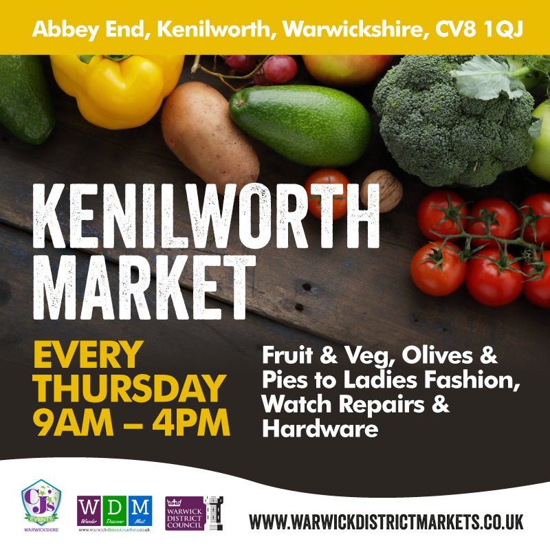 cjseventswarks's tweet photo. #Kenilworth market is taking place tomorrow, hope ot see you there! #WDMarkets https://t.co/FWWNd6bGK2