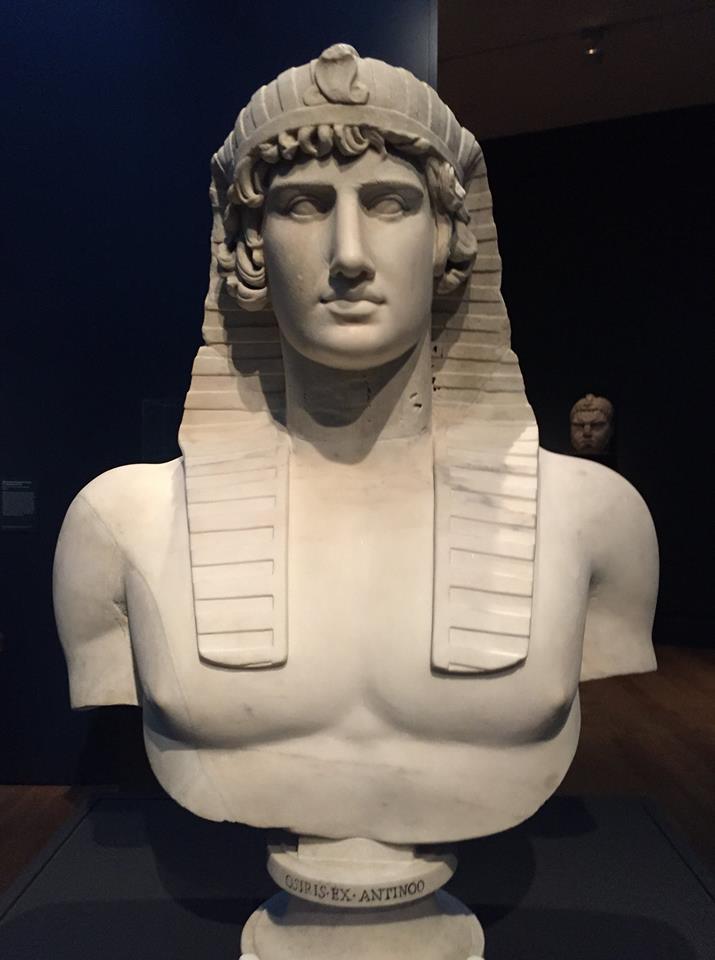 antinousgaygod's tweet photo. #Antinous is a star in LA! In the spotlight at @GettyMuseum #BeyondTheNile exhibition now til 9 Sept 2018. #Antinoos/#Osiris bust from @MuseeLouvre among 200 objects showing how #Egyptian art influenced Greek/Roman art. Photos: #RickThompson. More images: https://t.co/71qn9BuCce https://t.co/NutVawI0xP
