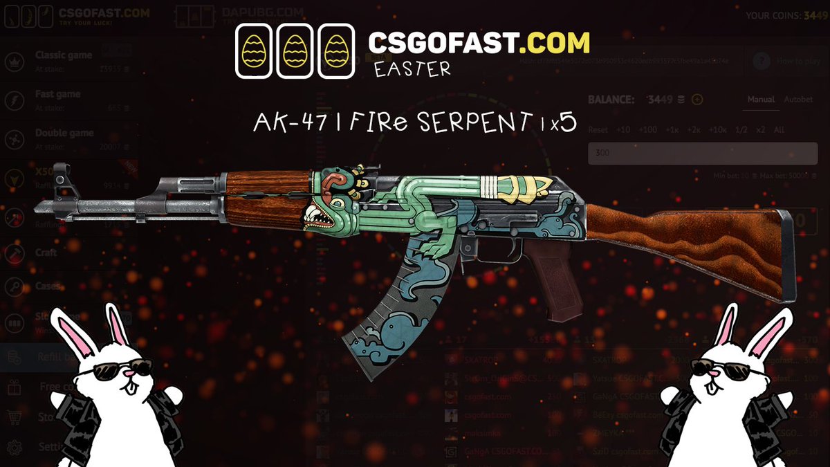 csgofast_x's tweet image. x5 AK | Fire Serpent  giveaway
csgofast.com/#giveaway