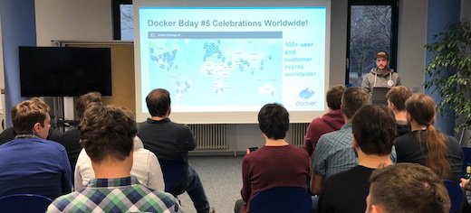 novatecgmbh's tweet photo. Wir feierten letzten Donnerstag ausgelassen den 5. #Docker Geburtstag in #Stuttgart 🙂 #dockerbday #dockerbirthday #docker #dockerusergroup #teamnovatec - https://t.co/pcDiqsTzMg https://t.co/o9QCxHk8X9