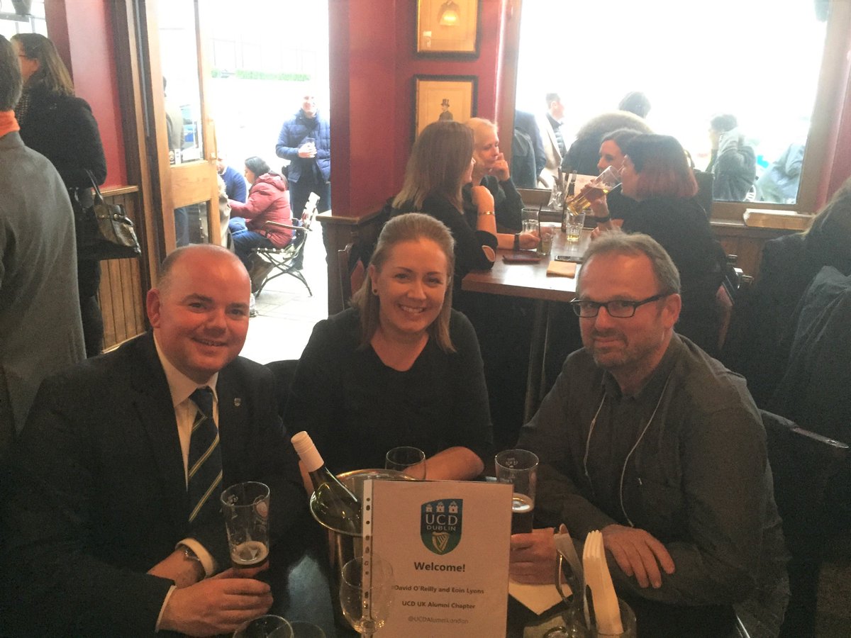 UCDAlumniLondon's tweet photo. Many thanks to everyone who came out last night to our UCD Alumni UK Chapter drinks gathering in the Burlington Arms W1, have a wonderful Easter everyone! David and Eoin https://t.co/69LXZS0dkd