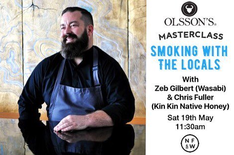 Come and learn how to ‘Smoke with the Locals’, with @zebmgilbert from @wasabi_noosa and Chris Fuller from Kin Kin native honey,  during our Olsson’s Salt Masterclasses, @NoosaFoodandWine Festival.
WHEN: Saturday May 19 at 11:30pm.
WHERE: the Village Gree… ift.tt/2IaPznA
