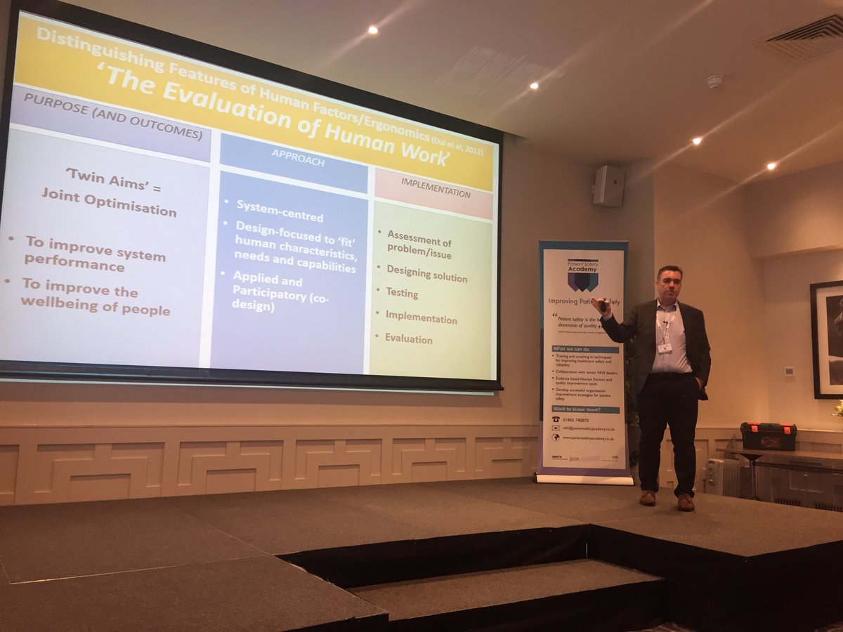 Paul Bowie explaining how human factors helps healthcare become safer and more efficient #PSAconference2018