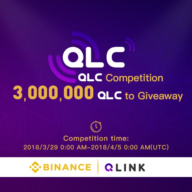 #Binance #QLC Competition - 3,000,000 QLC to Giveaway! <a href="/QlinkMobi/">Qlinkmobi</a> support.binance.com/hc/en-us/artic…