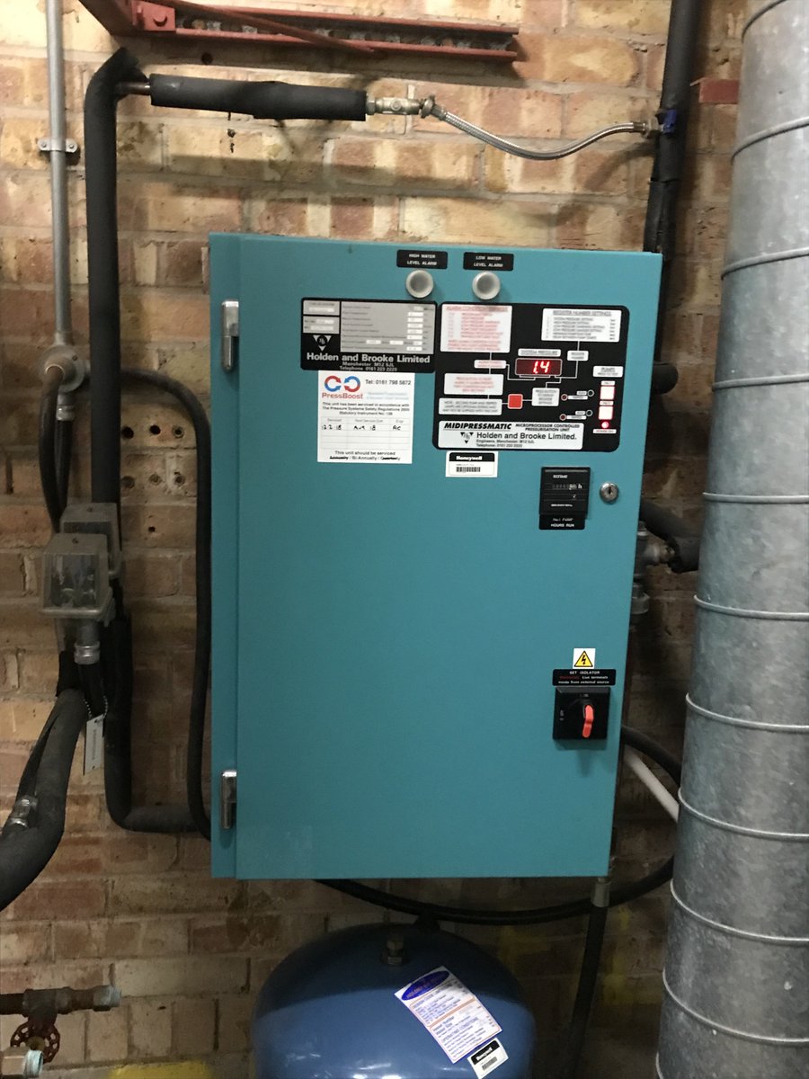 PressBoostLtd's tweet photo. A quick turnaround! New Pressurisation Unit for a customer having issues with an intermittent control fault on this existing unit. As a result, the unit would not run the pump causing massive disruption to the museum. Reliability restored! #PressureUnit #Lowara #PressBoost https://t.co/1zOrELimDa