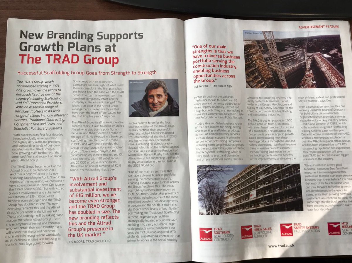 TRAD_Scaff's tweet photo. #Tbt to March last year! โOne of our main strengths is that we have a diverse business portfolio serving the #ConstructionIndustry enabling business opportunities across the Groupโ #TradGroup https://t.co/aIg37h3iHS