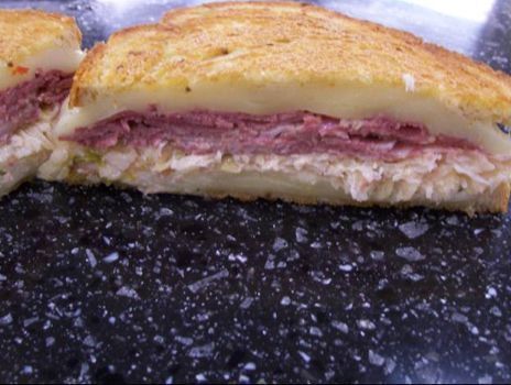 chefphilmore's tweet image. #Reuben #Sandwich, #Corned #Beef on #Rye with #Sauerkraut, #Provolone #Cheese 1000 island dressing-sliced rye bread.