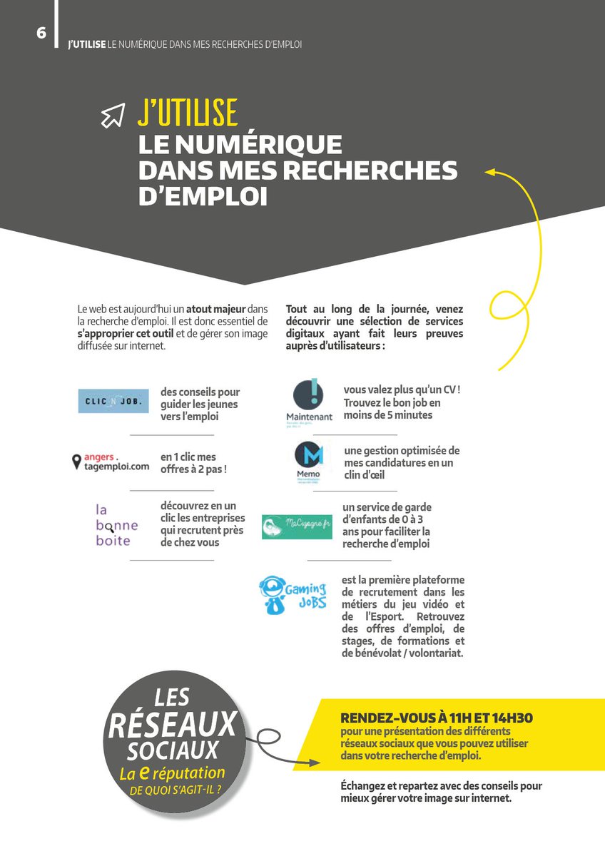 Angers_ALDEV's tweet photo. Découvrez le programme du Forum pour l' #emploi : #jobdating, #entretien avec les #entreprises, flashs info, ateliers #numériques , infos collectives sur l' #international ... https://t.co/vPAMEZQhQG #angerstagemploi #FPE18 #rencontresEmploi https://t.co/ZHEODyGrCt