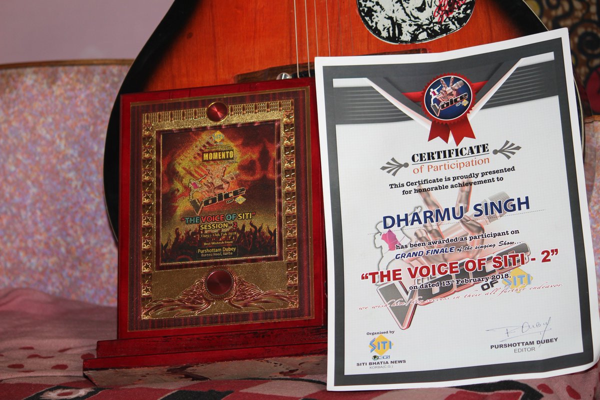 Dharmusing's tweet image. this my award frome the voice of korba grand finale cantestant
thankyou so much to all support me 😘😘😘