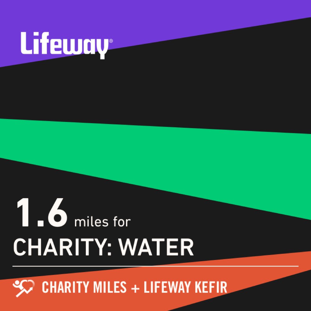 Wadey_Padey's tweet photo. I ran 1.6 @CharityMiles for @charitywater. Thanks to @Lifeway_Kefir. #EveryMileMatters #LoveYourGuts #runjunkees #beataverage https://t.co/CSQKDQztiL