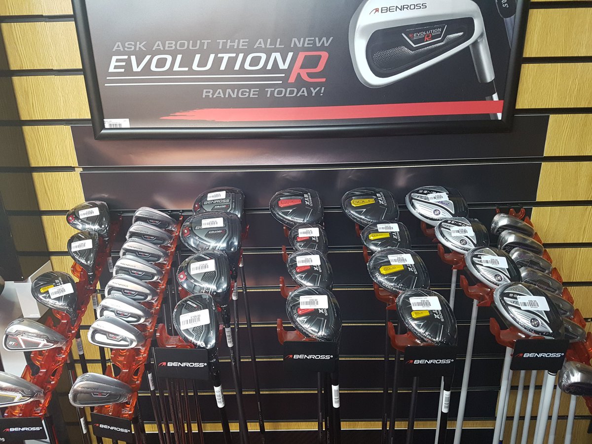 AndyRhodesPGA's tweet photo. New merchandising material courtesy of @benrossgolf looking great in store adding a real presence & professionalism to this year's range of equipment which continues to go from strength to strength without breaking the bank #affordableexcellence #evolutionr @TomDenbyGolfPro https://t.co/5oKgwQfMoJ