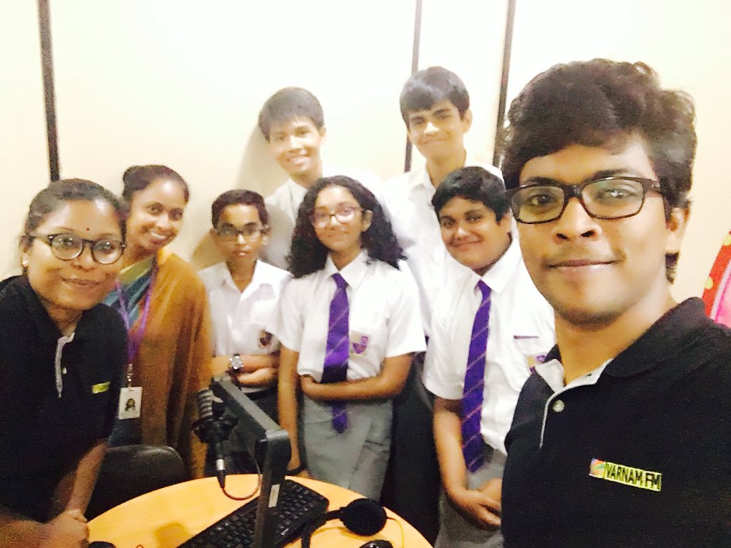 saksivarnan's tweet photo. The #BSCAir team visited our @Varnamfm studio short while ago! Truly a privilege to meet such bright young friends... I look forward to seeing their future successes because they will be our future stars! #lka @BSC_SeniorSch #RadioExperience #onair #BSC https://t.co/IGMgxnSwcO